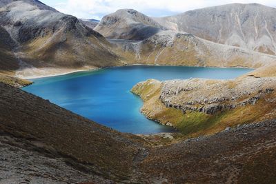 Scenic view of lake amidst mountains