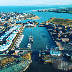 Aerial view of harbor