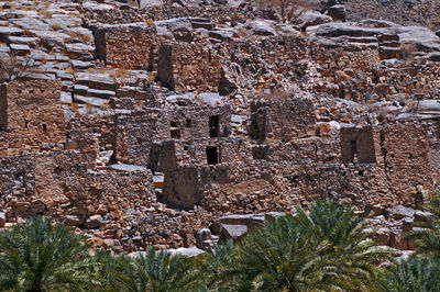 Close-up of old ruin building