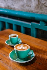 Coffee cup on table