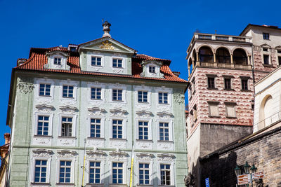 Beautiful streets of prague in a sunny day at the beginning of spring