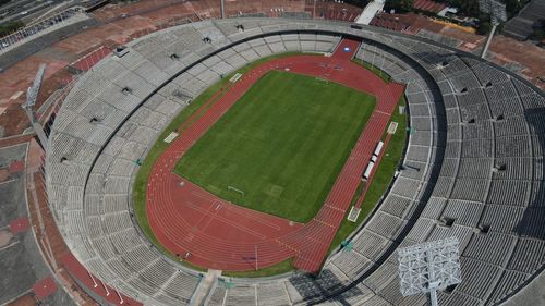 High angle view of basketball hoop