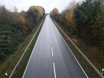 Empty road from elevated point of view