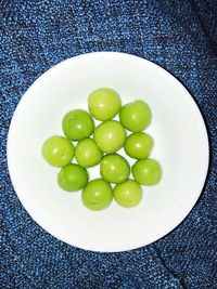 High angle view of vegetables in plate