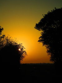 Silhouette tree against sky during sunset