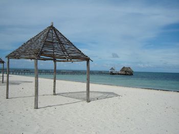 Wooden hut at beach