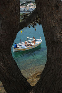 View of boats in sea