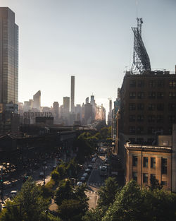 View of skyscrapers in city