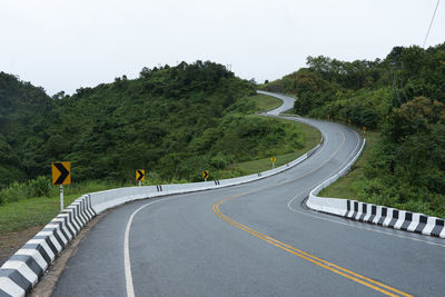 Beautiful asphalt curved road,highway in mountains.