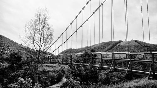 View of suspension bridge against sky