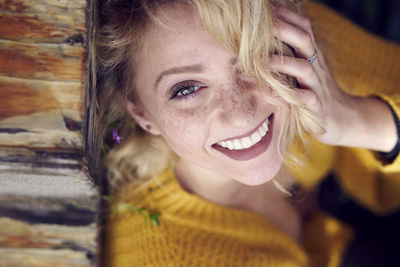 Close-up portrait of young woman