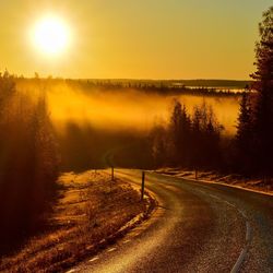 Country road at sunset