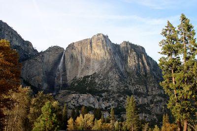 Low angle view of mountains against sky