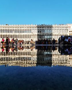 Reflection of buildings in water