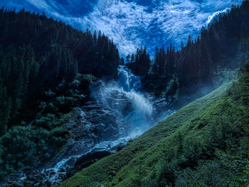 Scenic view of waterfall