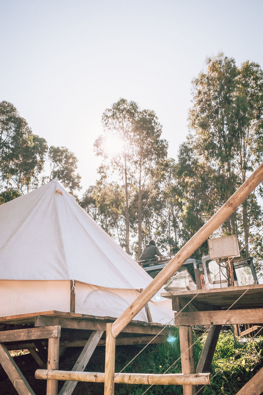 VIEW OF TENT AGAINST SKY