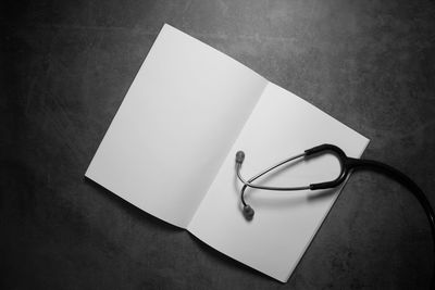 High angle view of pen on table