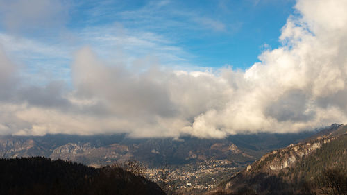 Low angle view of mountains against sky