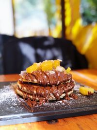 Close-up of cake on table