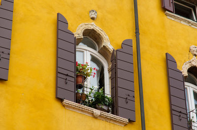 Low angle view of yellow building