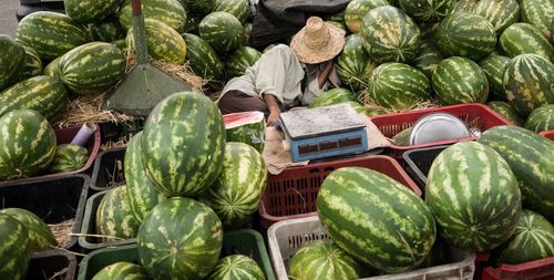 Vegetables for sale at market stall