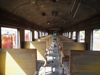 Interior of empty train