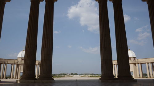 View of bridge against cloudy sky