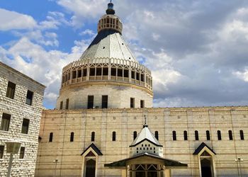 Low angle view of historical building against sky