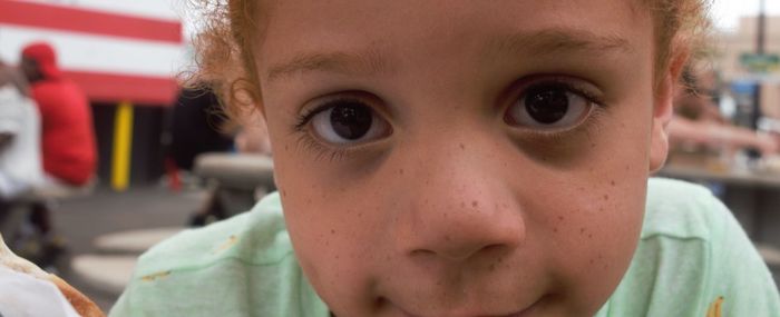 Close-up portrait of cute boy