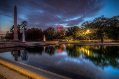 Reflection of buildings in water