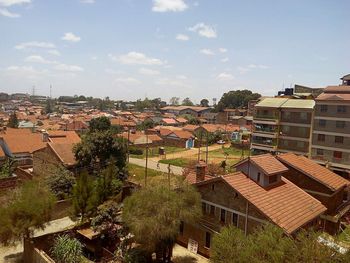 High angle shot of townscape