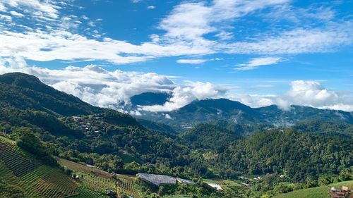 Scenic view of mountains against sky