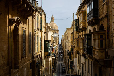 Low angle view of buildings in city