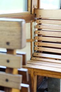 Close-up of empty bench