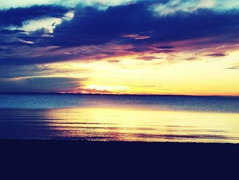 Scenic view of sea during sunset