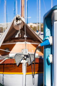 Close-up of sailboat