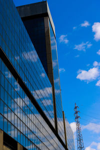 Low angle view of modern building against sky