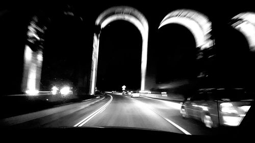 Cars on road at night