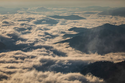 Alpine views from fagaras mountains, romania. summer carpathian landscapes.