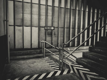 High angle view of staircase in building