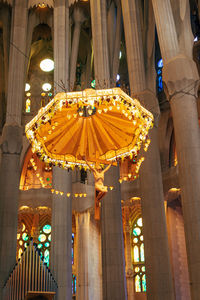 Low angle view of illuminated building