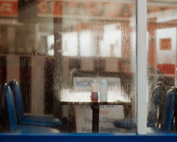 Full frame shot of wet glass window