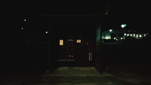 Illuminated building at night