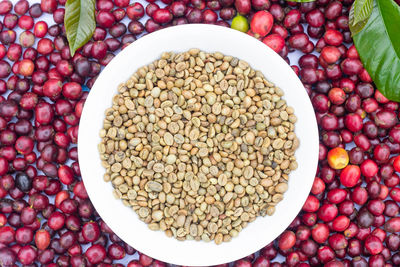 High angle view of fruits in container