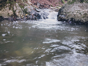 Stream flowing through rocks