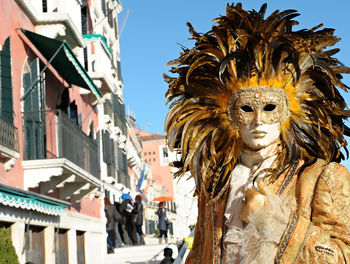 Portrait of person wearing costume during venice carnival