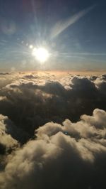 Aerial view of cloudscape against sky during sunset