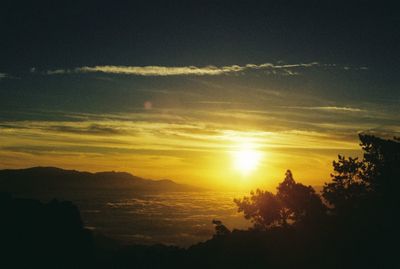 Scenic view of dramatic sky during sunset