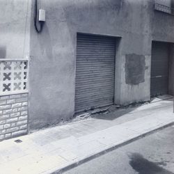 Closed door of building