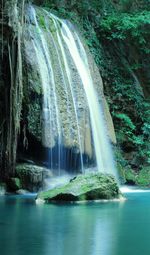 Scenic view of waterfall